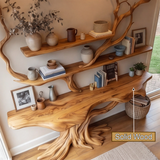 Dralen Sculpted Solid Wood Console Table with Shelves - Timberustic Console Table with Shelves