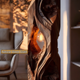 Dravaryn Sculpted Solid Wood Floor Lamp - Timberustic Floor Lamp