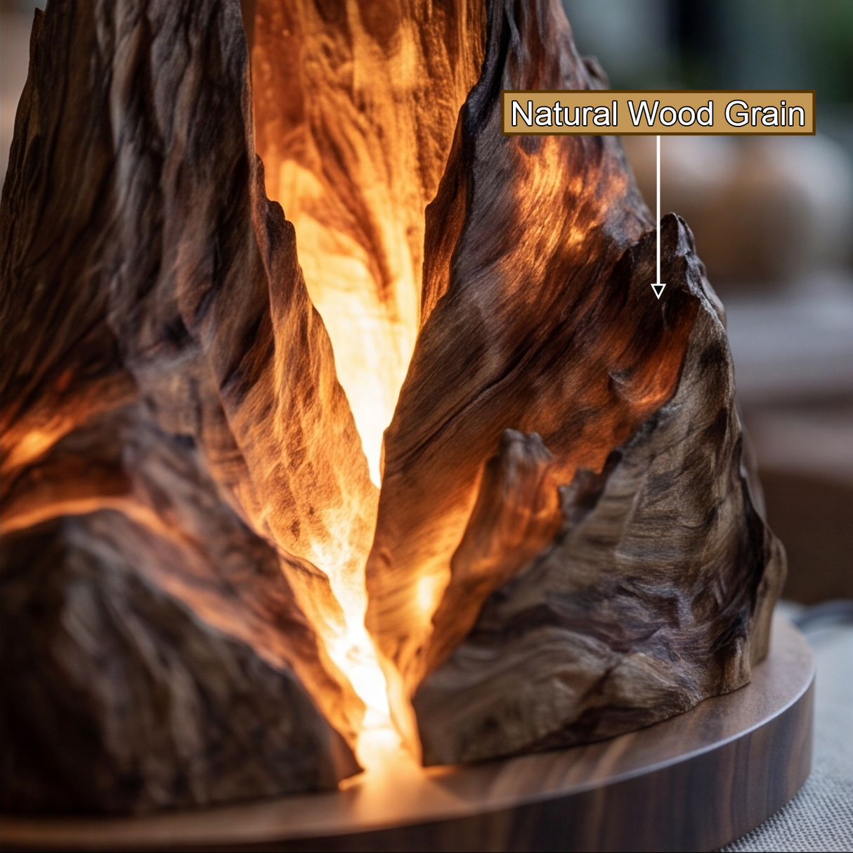 Dravaryn Sculpted Solid Wood Mountain Table Lamp SPA394574