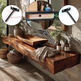 Dravelle Live Edge Solid Wood Floating Bathroom Vanity SPA789521 - Timberustic Floating Bathroom Vanity