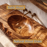 Dravento Handcrafted Sculpted Solid Wood Floating Bathroom Vanity with Integrated Sink SPA245346 - Timberustic Floating Bathroom Vanity with Integrated Sink