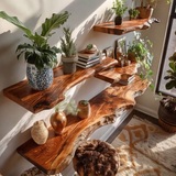 Dravik Live Edge Solid Wood Floating Shelf SPA300692 - Timberustic Floating Shelf