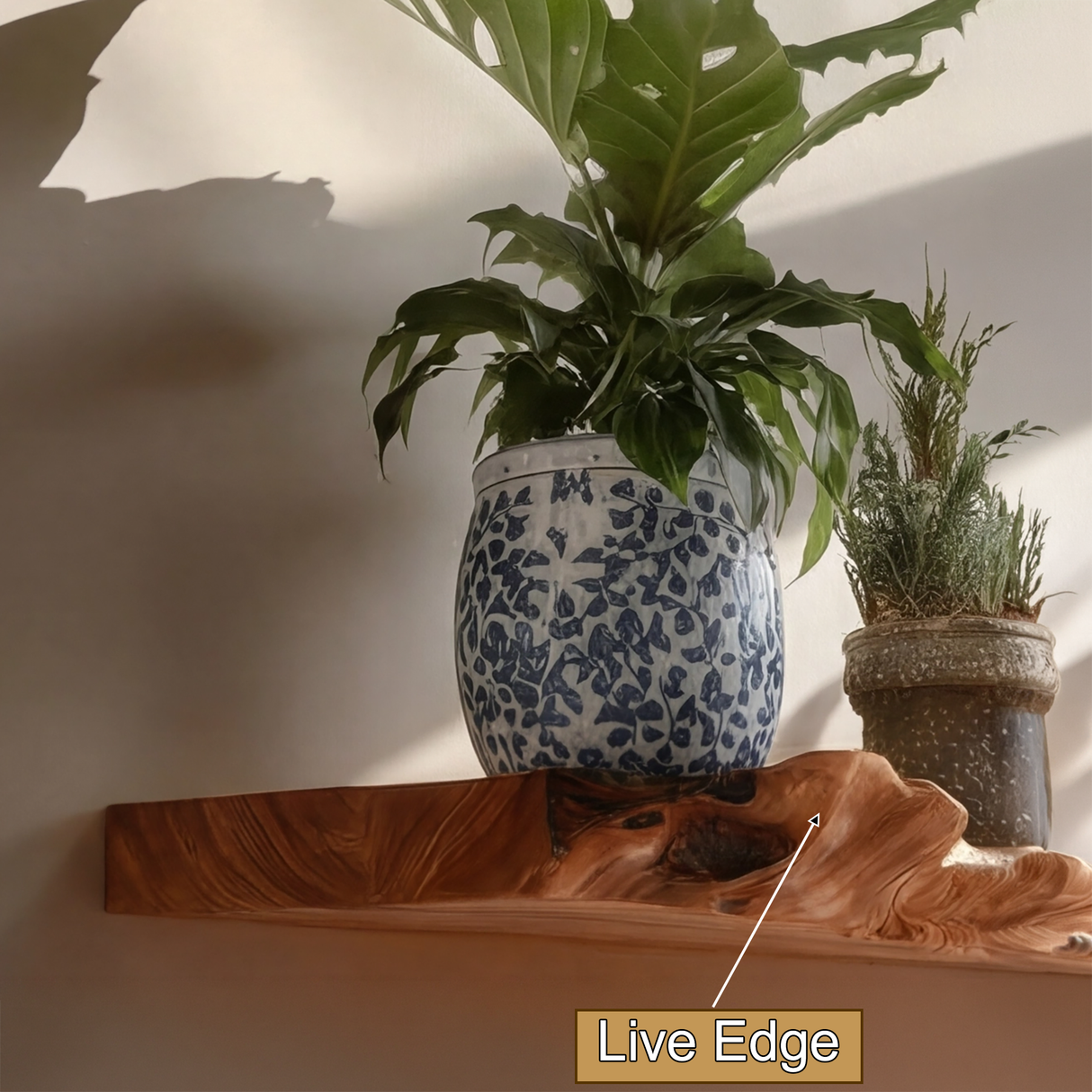 Dravik Live Edge Solid Wood Floating Shelf SPA300692 - Timberustic Floating Shelf