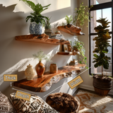 Dravik Live Edge Solid Wood Floating Shelf SPA300692 - Timberustic Floating Shelf