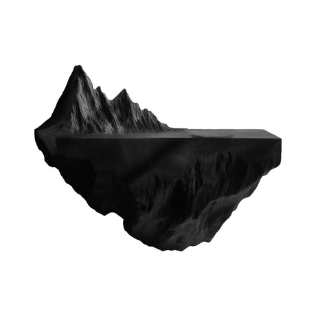 Dravik Sculpted Solid Wood Mountain Floating Shelf Black - Timberustic Floating Shelf