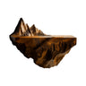 Dravik Sculpted Solid Wood Mountain Floating Shelf Brown - Timberustic Floating Shelf