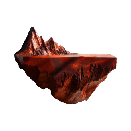 Dravik Sculpted Solid Wood Mountain Floating Shelf Mahogany - Timberustic Floating Shelf