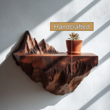 Dravik Sculpted Solid Wood Mountain Floating Shelf - Timberustic Floating Shelf
