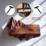 Dravik Sculpted Solid Wood Mountain Floating Shelf - Timberustic Floating Shelf