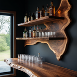 Dravino Live Edge Solid Wood Floating Wine Shelf - Timberustic Floating Wine Shelf