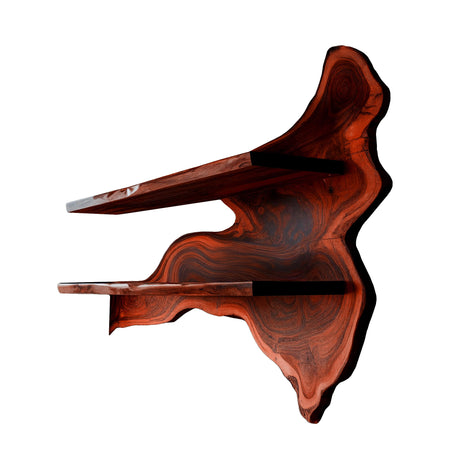 Dravino Live Edge Solid Wood Floating Wine Shelf Mahogany - Timberustic Floating Wine Shelf