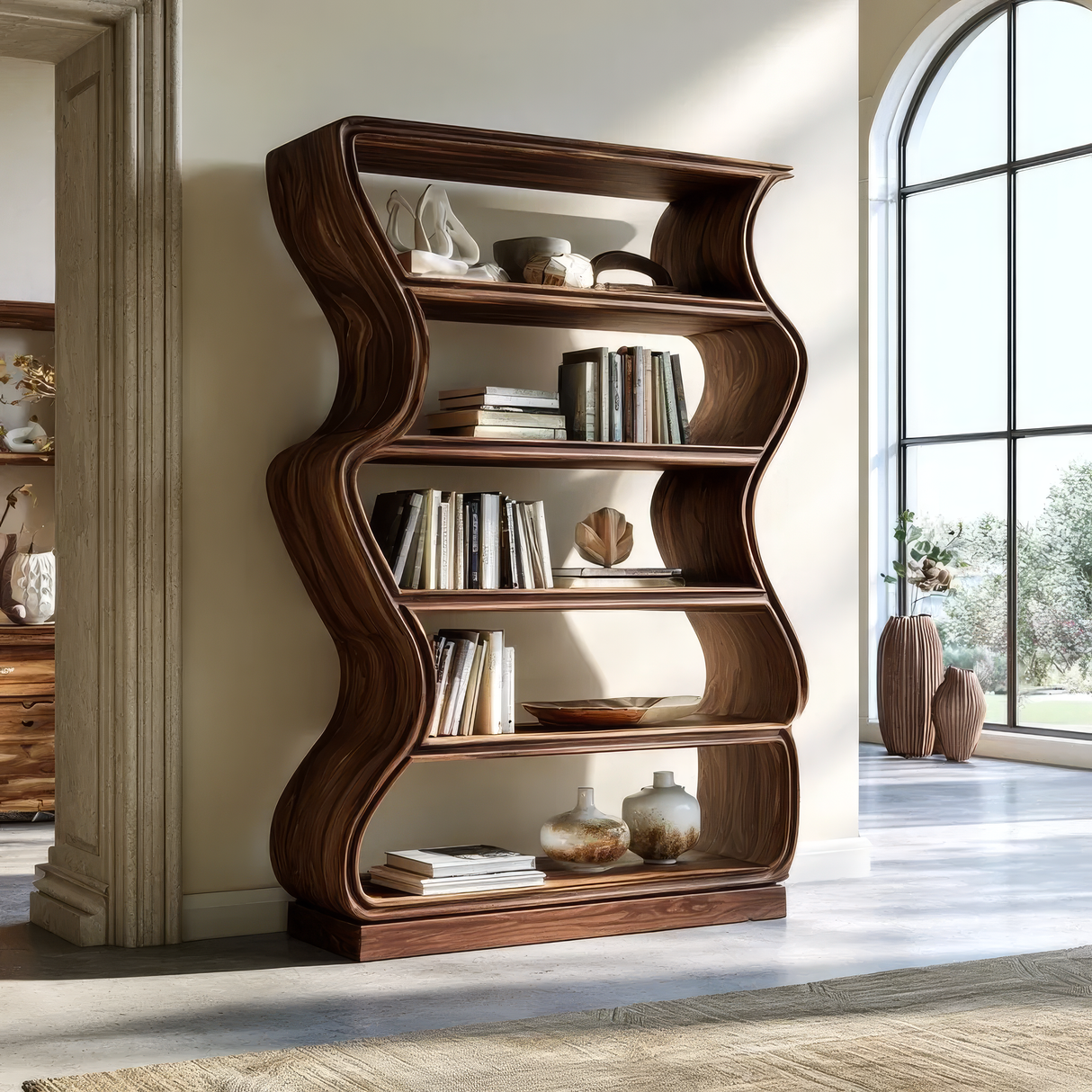 Dravion Handcrafted Solid Wood Bookshelf