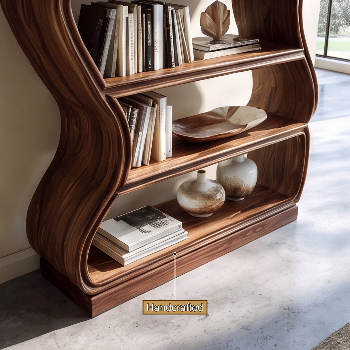 Dravion Handcrafted Solid Wood Bookshelf