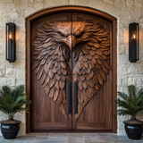 Dravion Sculpted Solid Wood Arched Double Doors - Timberustic Door