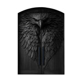 Dravion Sculpted Solid Wood Arched Double Doors Black - Timberustic Door
