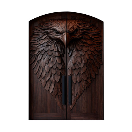 Dravion Sculpted Solid Wood Arched Double Doors Dark Walnut - Timberustic Door