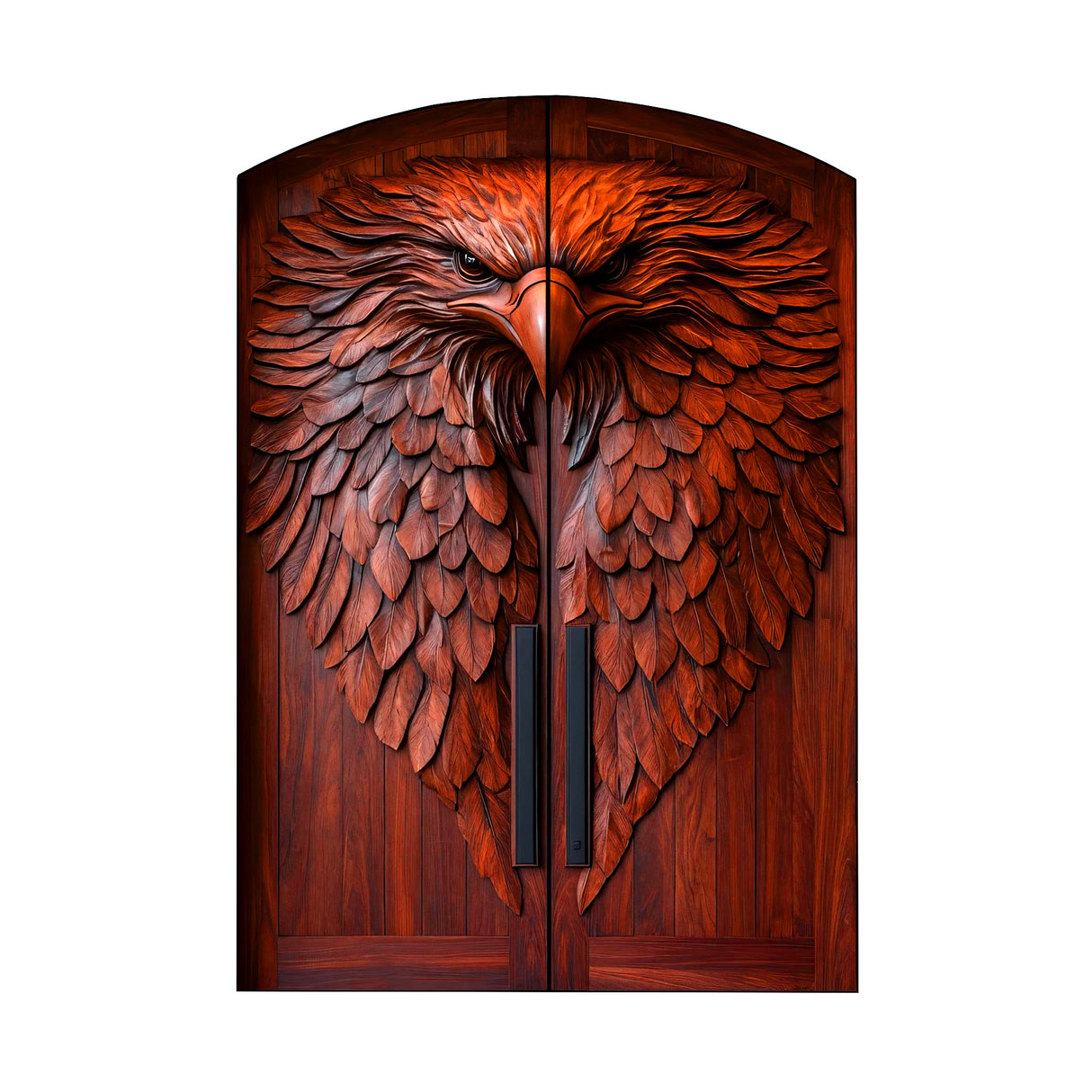 Dravion Sculpted Solid Wood Arched Double Doors Mahogany - Timberustic Door