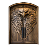 Dravion Sculpted Solid Wood Arched Double Doors Natural Oak - Timberustic Door