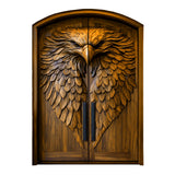 Dravion Sculpted Solid Wood Arched Double Doors Teak - Timberustic Door