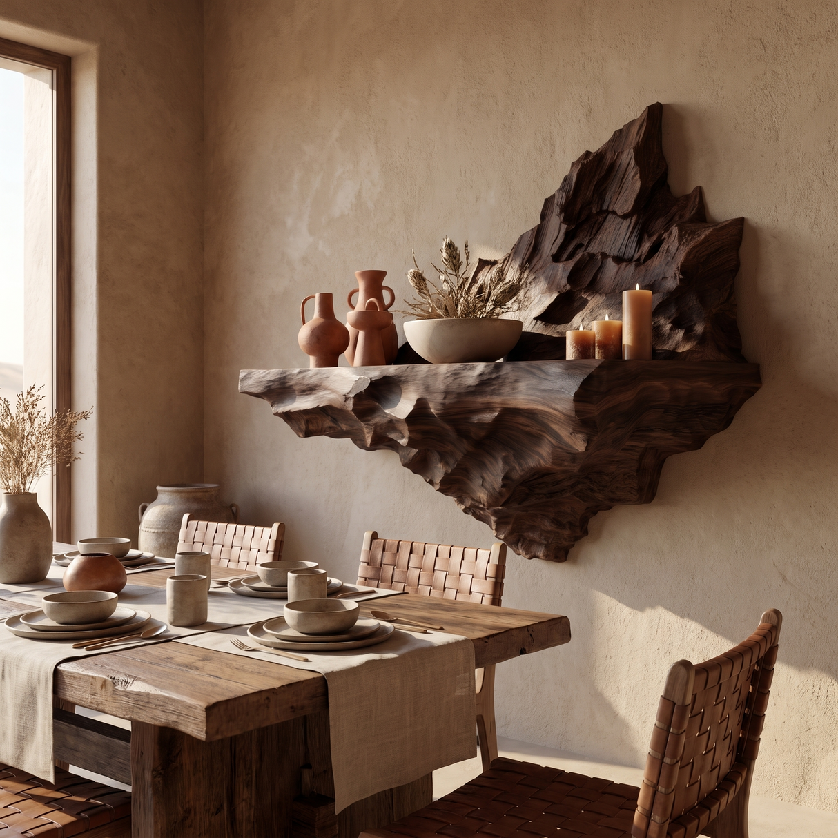 Dravok Handcrafted Solid Wood Mountain Floating Shelf - Timberustic Floating Shelf