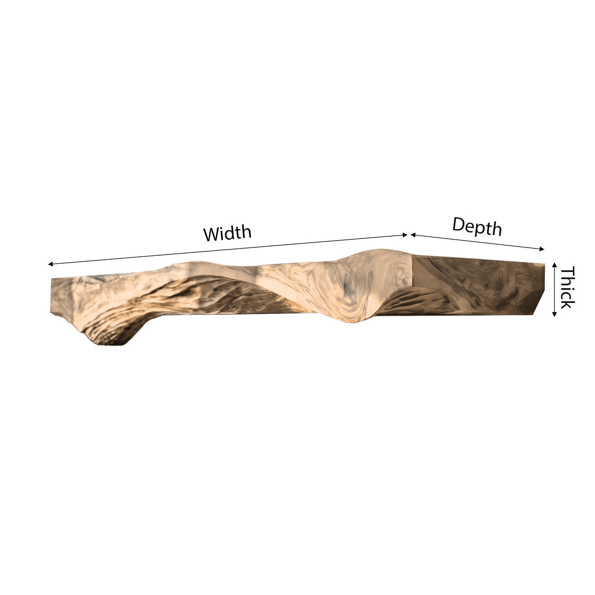 Dravonar Handcrafted Solid Wood Fireplace Mantel Shelf - Timberustic Fireplace Mantel Shelf