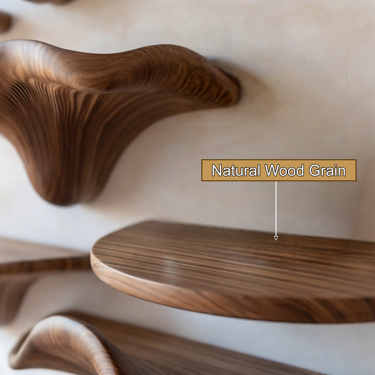 Dravorin Solid Wood Sculpted Mushroom Floating Shelf SPA122266 - Timberustic Floating Shelf