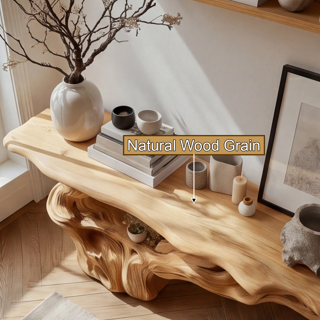 Dravyn Sculpted Solid Wood Console Table - Timberustic Console Table