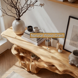 Dravyn Sculpted Solid Wood Console Table - Timberustic Console Table