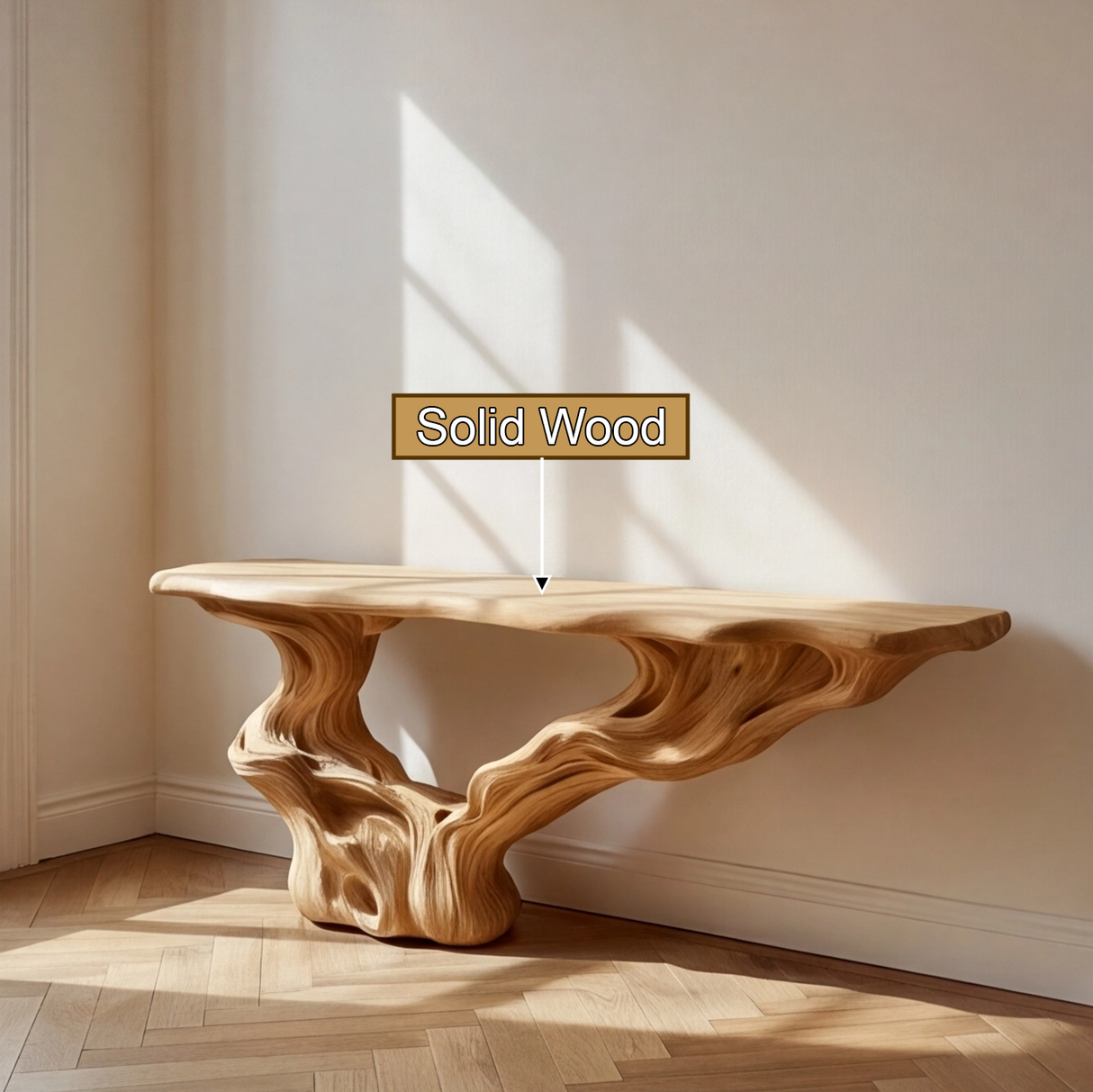 Dravyn Sculpted Solid Wood Console Table - Timberustic Console Table