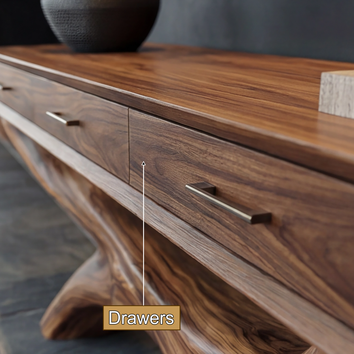 Dravonar Solid Wood Sculpted Console Table - Timberustic Console Table