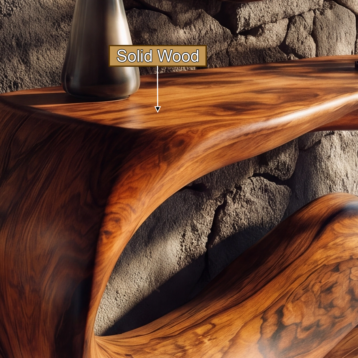Drenovar Sculpted Solid Wood Console Table - Timberustic Console Table