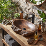 Drevan Live Edge Solid Wood Vessel Sink - Timberustic Vessel Sinks