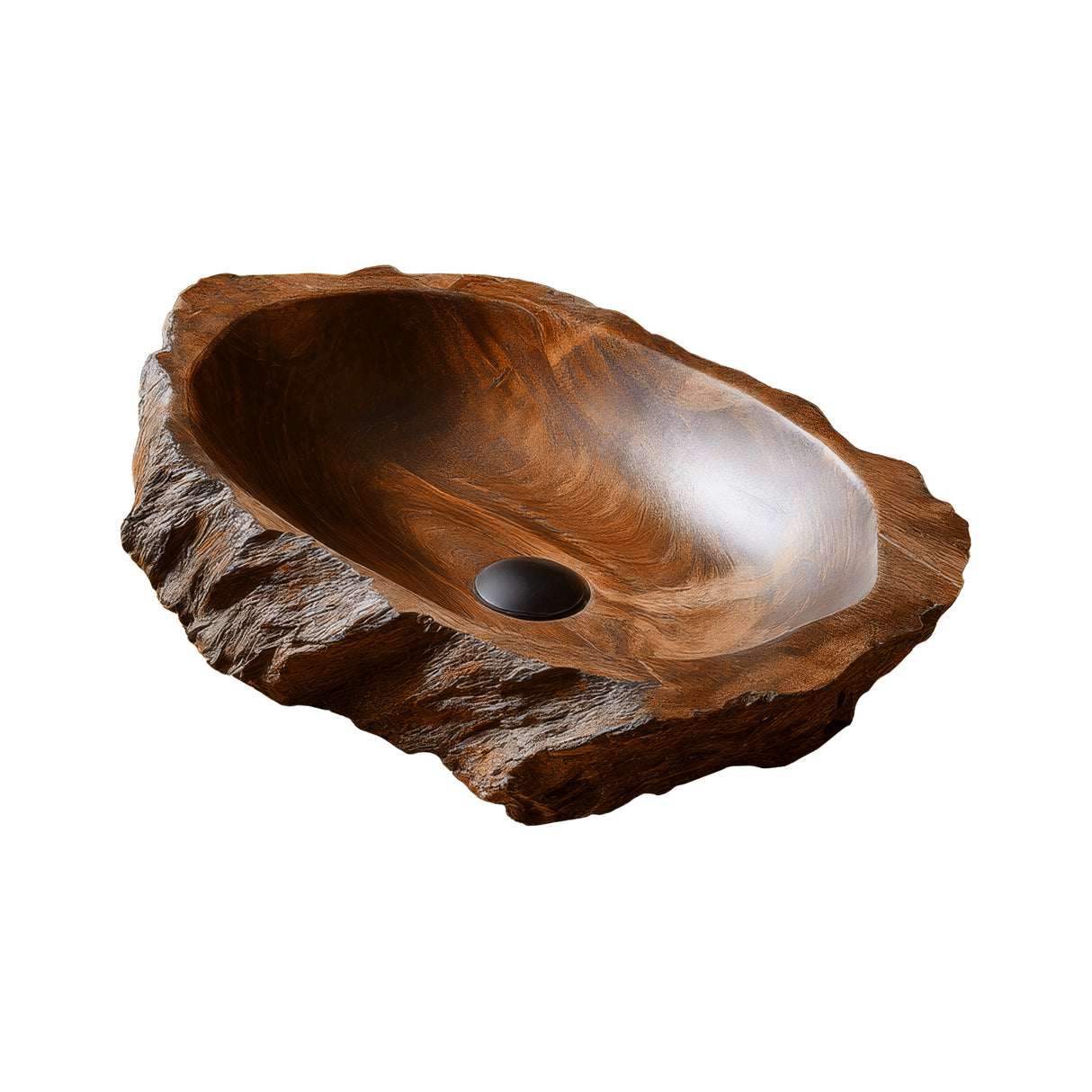 Drevan Live Edge Solid Wood Vessel Sink Brown - Timberustic Vessel Sinks