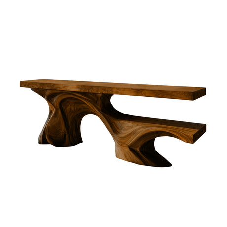 Arboryn Sculpted Solid Wood Console Table Brown - Timberustic Console Table