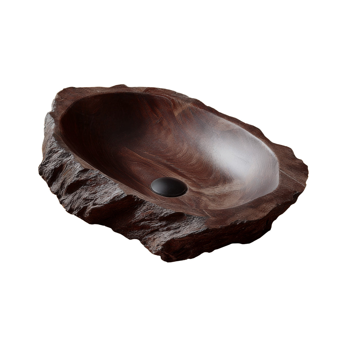 Drevan Live Edge Solid Wood Vessel Sink Dark Walnut - Timberustic Vessel Sinks