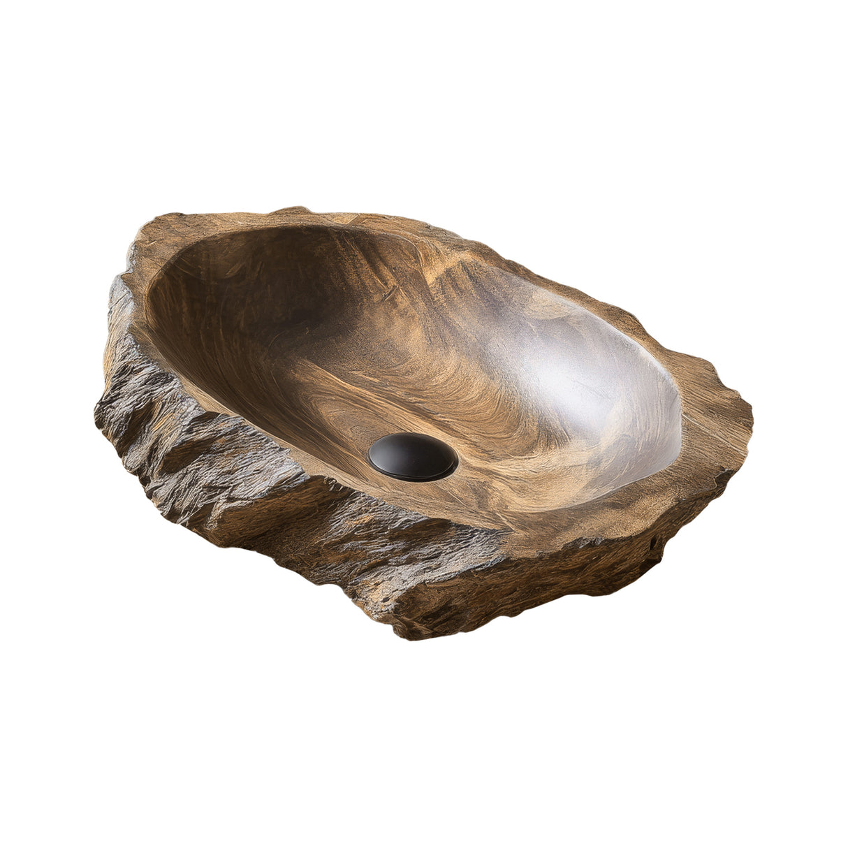 Drevan Live Edge Solid Wood Vessel Sink Natural Oak - Timberustic Vessel Sinks