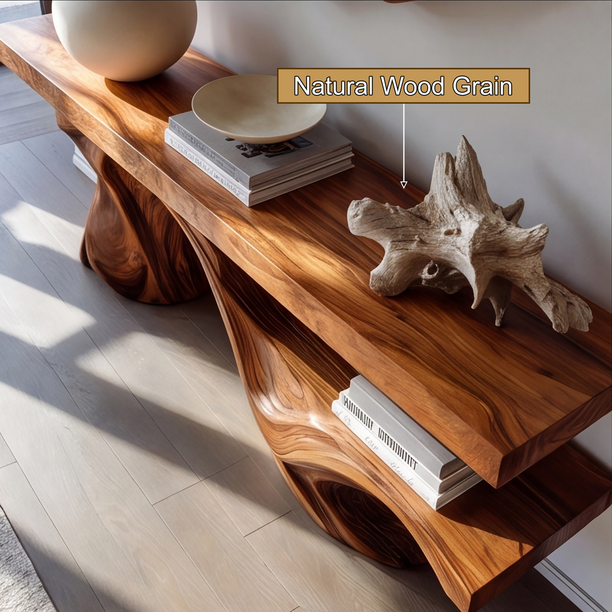 Arboryn Sculpted Solid Wood Console Table - Timberustic Console Table