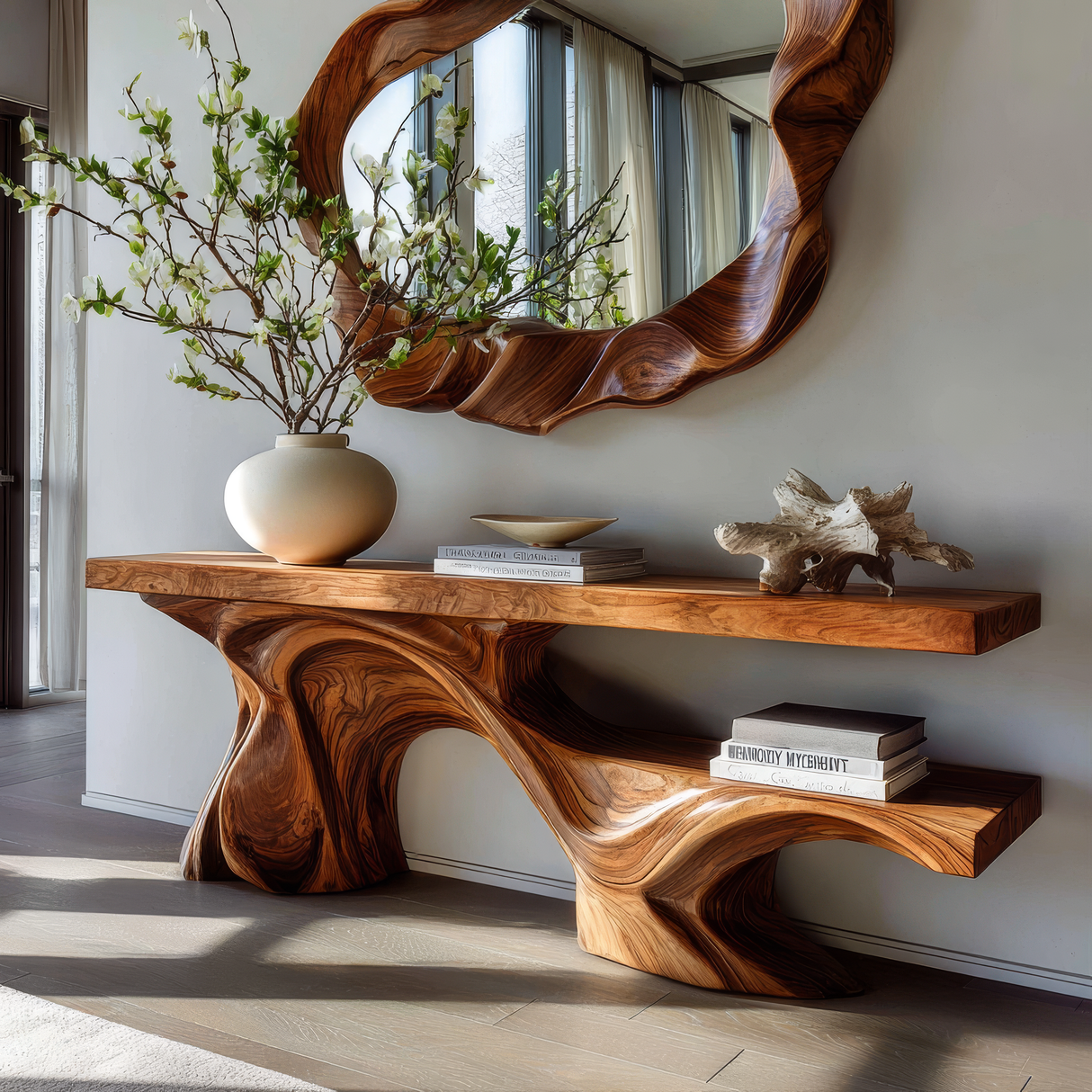 Arboryn Sculpted Solid Wood Console Table - Timberustic Console Table