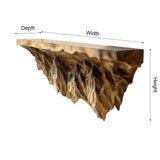 Drevano Sculpted Solid Wood Mountain Floating Shelf - Timberustic Floating Shelf