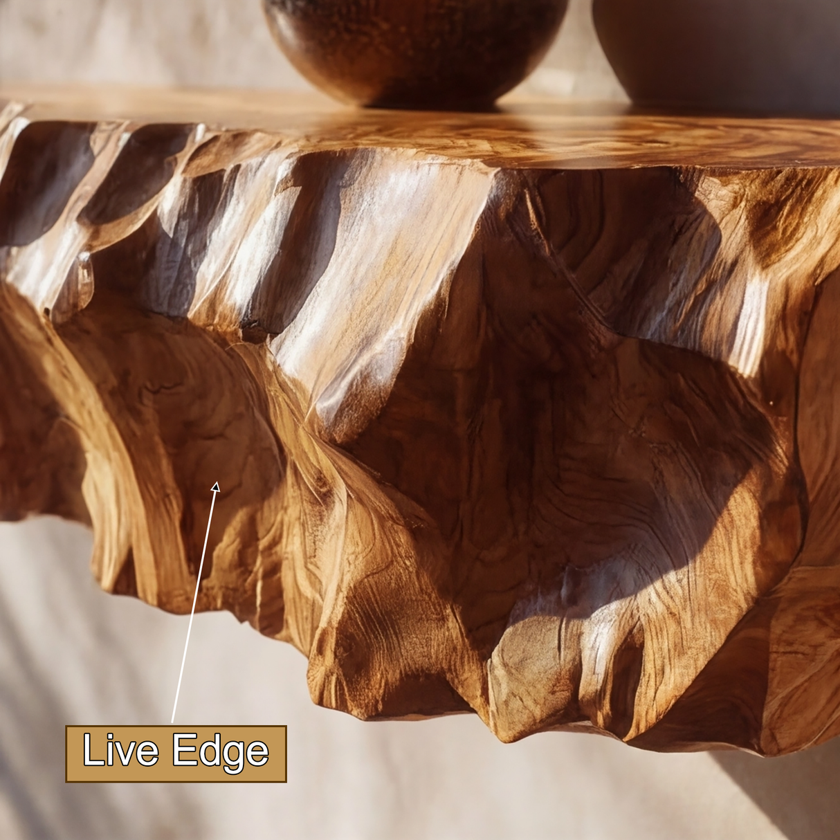 Drevion Mountain Live Edge Solid Wood Floating Shelf SPA215874 - Timberustic Floating Shelf
