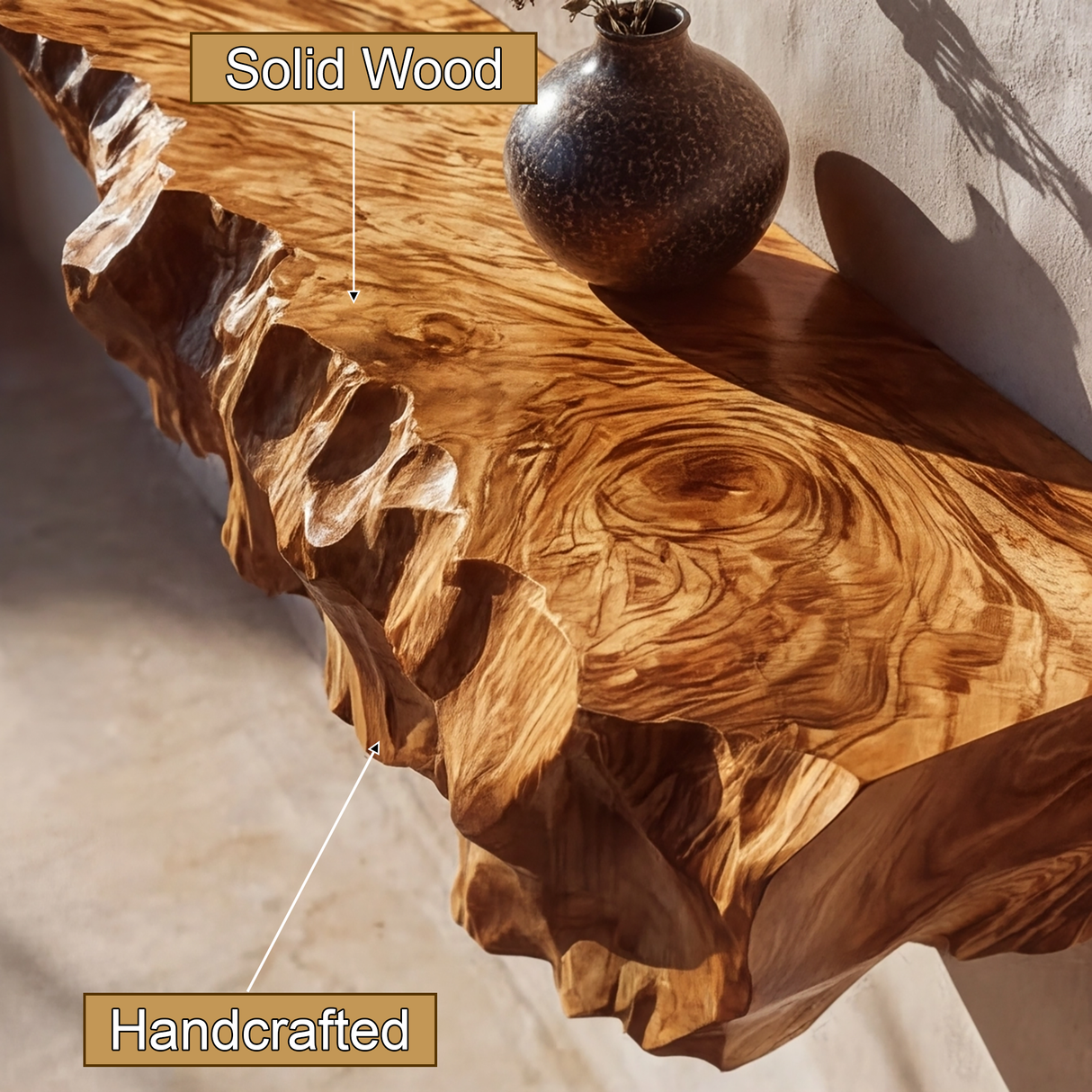Drevion Mountain Live Edge Solid Wood Floating Shelf SPA215874 - Timberustic Floating Shelf