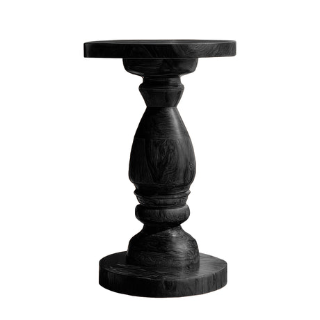 Drevonar Handcrafted Solid Wood Pedestal Stand Black - Timberustic Pedestal Stand