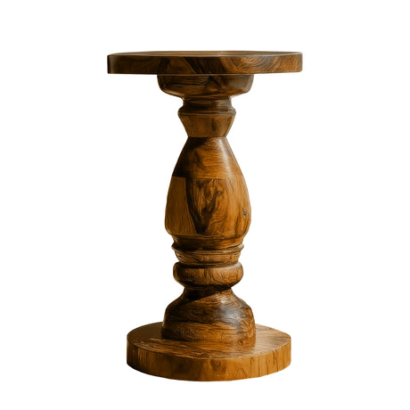 Drevonar Handcrafted Solid Wood Pedestal Stand Brown - Timberustic Pedestal Stand