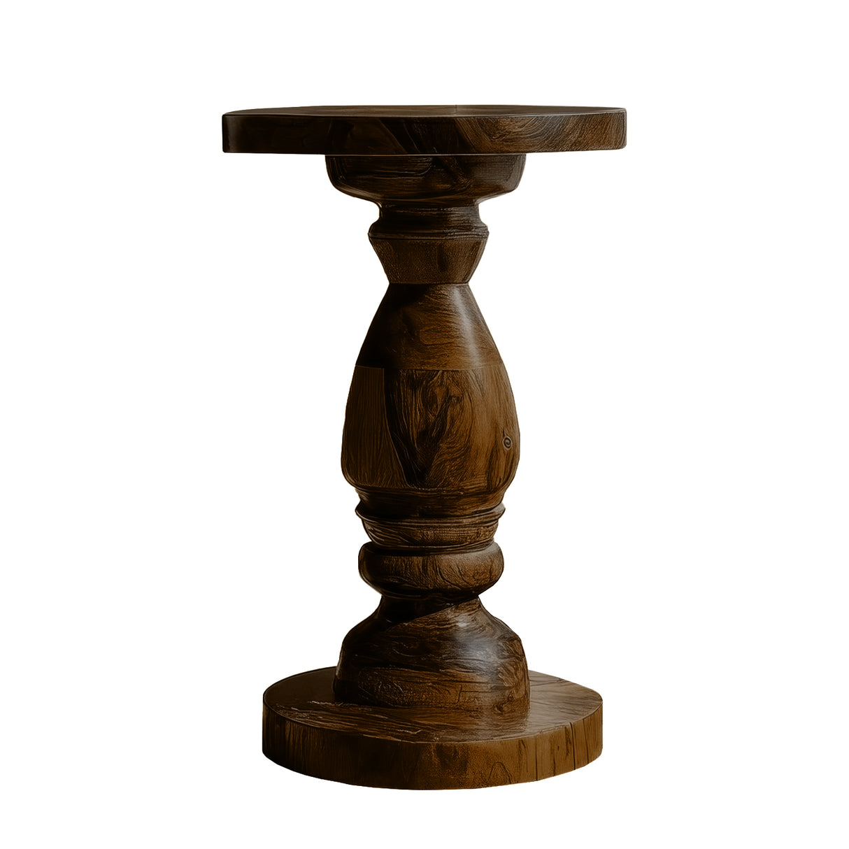 Drevonar Handcrafted Solid Wood Pedestal Stand Dark Walnut - Timberustic Pedestal Stand