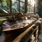 Driftara Handcrafted Solid Wood Leaf Vessel Sink - Timberustic Vessel Sinks