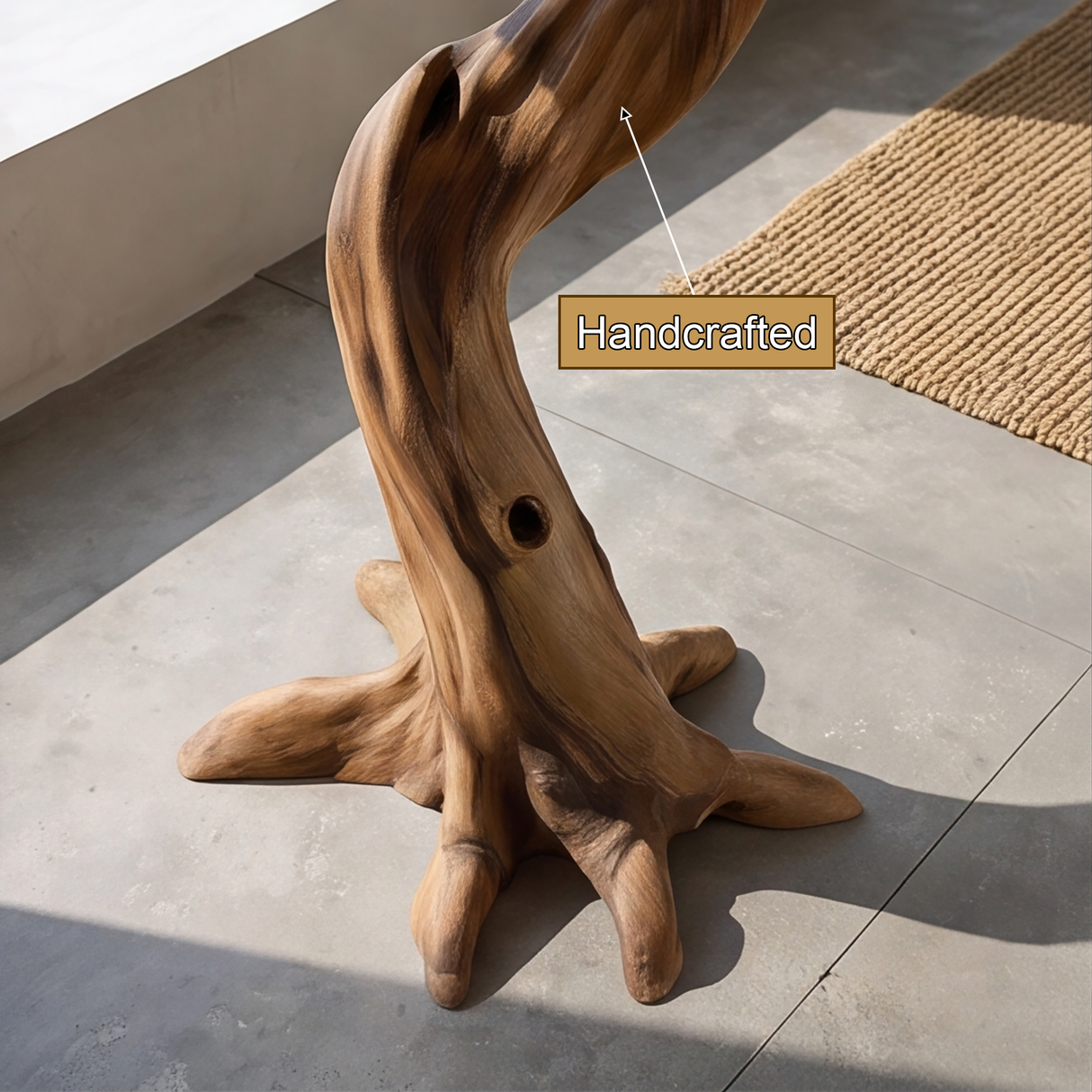 Driftbark Handcrafted Sculpted Solid Wood Tree Coat Rack