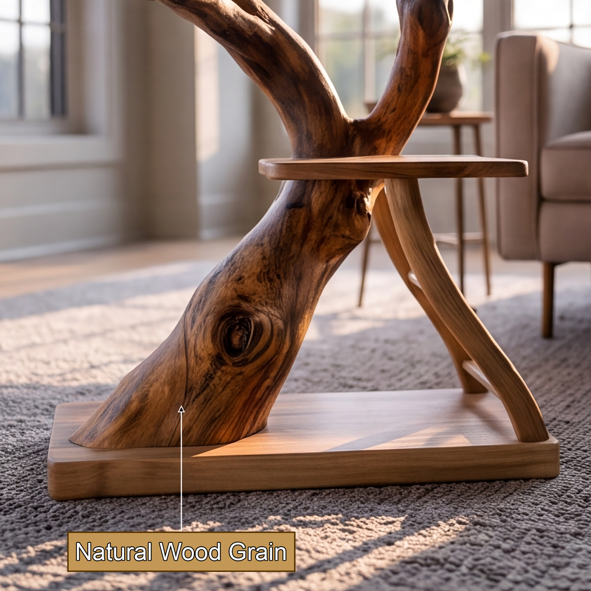 Driftbloom Handcrafted Tree Branch Parrot Stand SPA829375 - Timberustic Tree Branch Parrot Stand