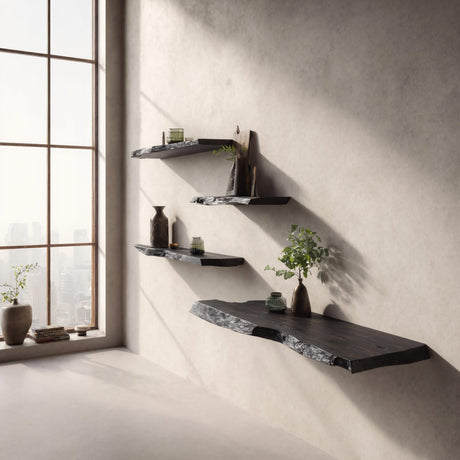 Driftedge Live Edge Solid Wood Floating Shelf