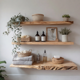 Driftedge Live Edge Solid Wood Floating Shelf - TimbeRustic Floating Shelf