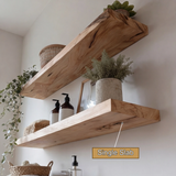 Driftedge Live Edge Solid Wood Floating Shelf - TimbeRustic Floating Shelf